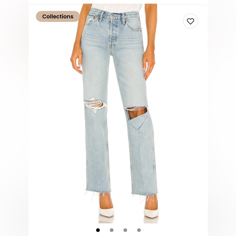 Women's Light Blue Distressed Jeans